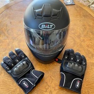 BILT Fusion Full-Face Motorcycle Helmet - Matte Black (Medium)